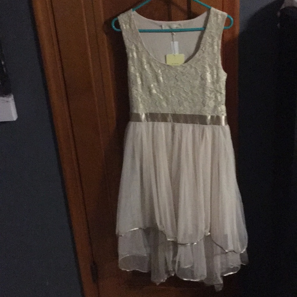 a’reve Golden Detailed Holiday Dress